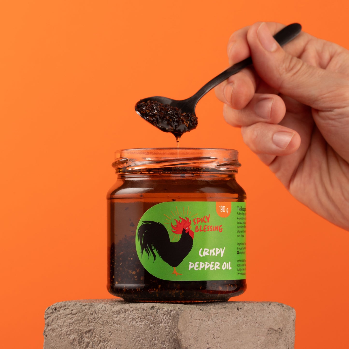 Pasiūlymas: Traškus čili aliejus ir traškus pipirų aliejus Spicy Blessing