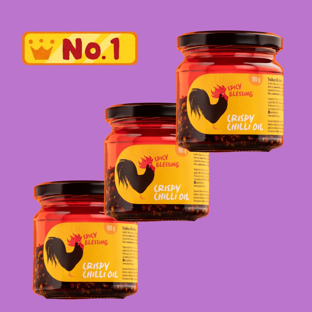 3 x Traškus čili aliejus Spicy Blessing