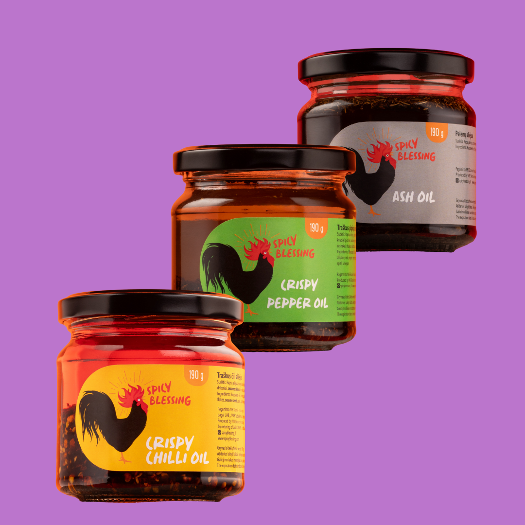 Prieskoninių aliejų rinkinys Spicy Blessing, 3 x 200 ml
